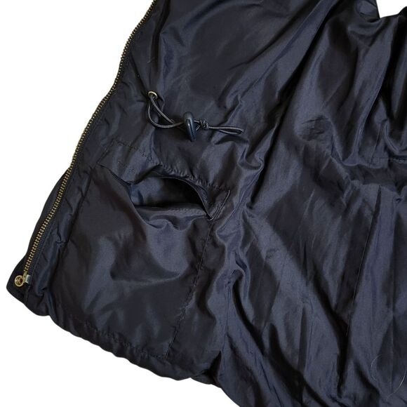 J. Crew Down Feather Puffer Vest Navy Inner Toggle Waist Women's Large - Picture 10 of 12